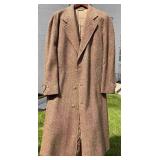 Hertling Mens Overcoat in Herringbone Pattern
