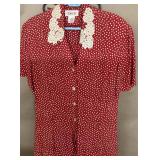 Talbots Women's Red Polka-Dot Maxi Dress, Size 16