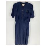 Orvis Navy Blue Short Sleeve Dress Size 16