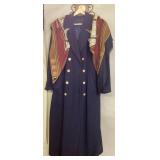 Brooks Brothers Navy Wool Coat With Burberrys Scar