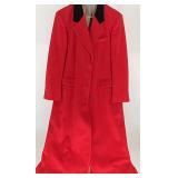 Nordstrom Ladies 100% Red Wool Maxi Coat