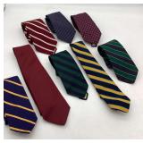 8 Brooks Brothers Silk Ties 3-4 Inch Wide