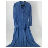 LizSport Long Sleeve Denim Shirt Dress, Size 12
