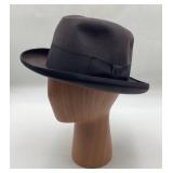 Herbert Johnson Grey Fur Felt Fedora Size 7-1/8