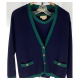 Brooks Brothers Navy & Green Wool Sweater Set Size