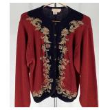 Brooks Brothers Rust Cardigan Navy & Gold Trim Siz
