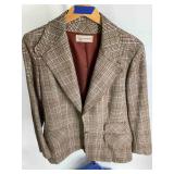 Evan-Picone Plaid Wool Blazer with Elbow Patches