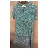 Talbots Green Floral Button Down Maxi Dress Size 1