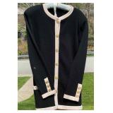 Black Knit Womenï¿½s Sweater With Gold Buttons