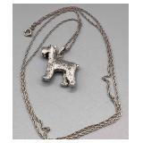 Sterling Silver Miniature Schnauzer Necklace