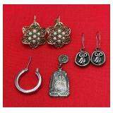 Earrings & Pendant Lot- One Marked Donley