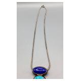 Turquoise & Lapis Lazuli Inlaid 925A Necklace