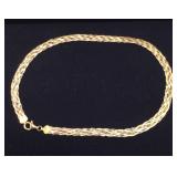 Gold Vermeil 925 Italy Braided Necklace 18-1/2 ins