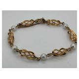 1/20 12k Gold-Filled Bracelet with Faux Pearls