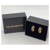 Technibond Vermeil 925 Gold Earrings Green