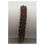 DBJ Garnet Bracelet Gold Overlay 925 Silver
