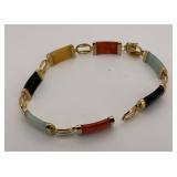 14K Yellow Gold Multi-Gemstone Bracelet, 9.2g