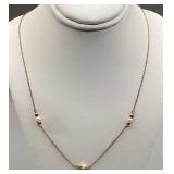 Gold Necklace 1.18 g 17 ins. Marked