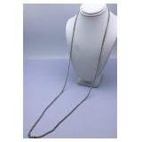 Silver Tone Necklace 30 ins. Long Chain
