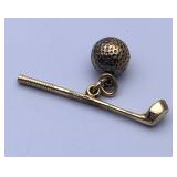 Gold-Filled Golf Club & Ball Pendant 1-1/2 in.