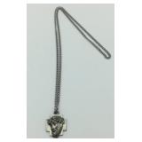 24 in. Sterling Marked Chapal Pendant with silver