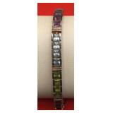 Sterling Silver 925 Thailand Multi-Gem Bracelet