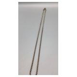 Italian sterling twisted Rope Chain Necklace, 9 in