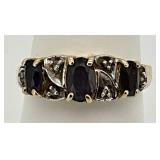 10K Yellow Gold Tanzanite & Diamond Ring