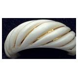 MCM Art Deco Shrimp Ring with 14K Gold Inlay