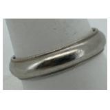 14K White Gold Milgrain Band Size 9¼ Marked 14K