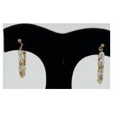 14k Gold Hoop Earrings with Pearls & Beads