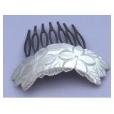 Carved Iridescent Mother of Pearl Hair Comb
