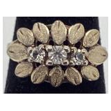 Vintage Sterling Ring w/ Leaf Design, Size 6 3/4