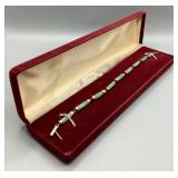 14K Gold & Jade Bracelet in Original Box