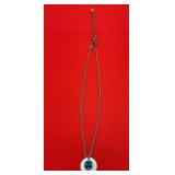 Sabika 2017 Blue Stone Silver-Tone Pendant Adjusta