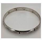 925 Silver Bangle Marked CD Zuni 7.5-8 ins.