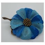 Hedy Metal Enamel Flower Brooch 2.25 ins. Diameter