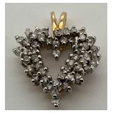 Caspian Intl 14KP Diamond Heart Pendant