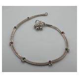 Traditional Indian Silver Anklet Marked CB SSJ