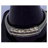 14k White Gold Diamond Ring, 2.4 g, Size 7 3/4