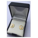 Wells 14K Gold Filled Simulated Opal Earrings