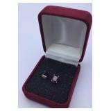 14K Gold Garnet Earrings in Original Box