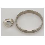 Silver-Plated Bangle Hong Kong & SS925 Ring