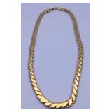Gold-Tone Necklace Marked 14K, 19-1/2 ins.