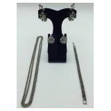 Clear Rhinestone Costume Jewelry Set