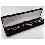 The Danbury Mint Gold Plated Dog Charm Bracelet