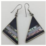 Mexico Alpaco Earrings with Abalone Inlay