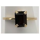 14K Yellow Gold Smoky Quartz Ring Size 7¾
