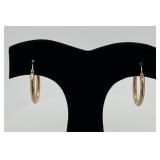 14k Gold 1 in. Hoop Earrings 1.3 Grams