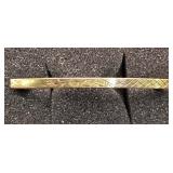 Solid Gold 10k Bar Pin with Floral Motif